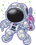 Image of astronaut floating in space